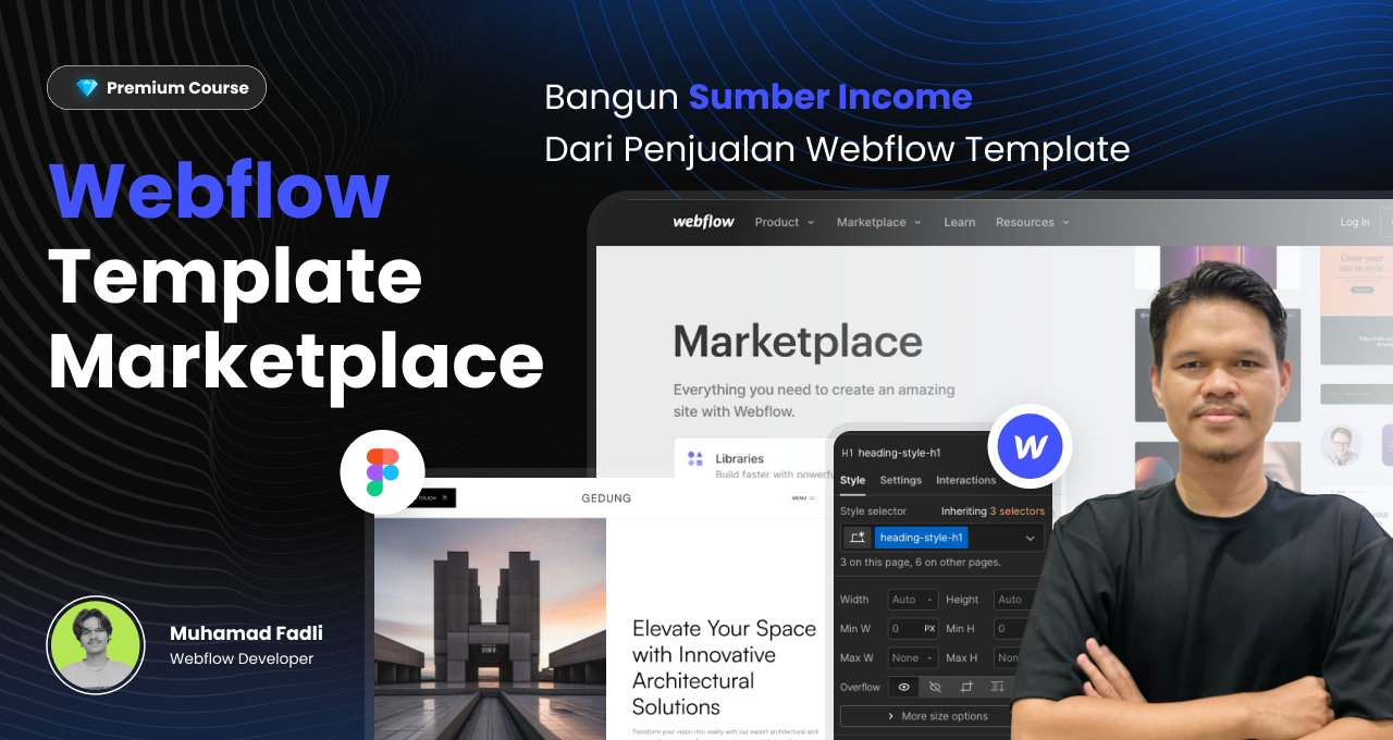 Kelas Webflow Template: Tips & Trik Approve Webflow Marketplace di BuildWithAngga